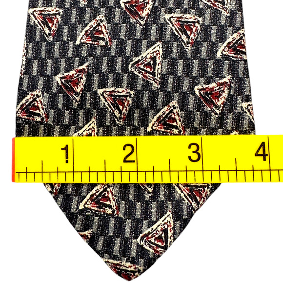 Alfani‎ 100% Silk Dress Tie Made in USA Grey Geometric Pattern 57" 3.75" - Picture 8 of 10